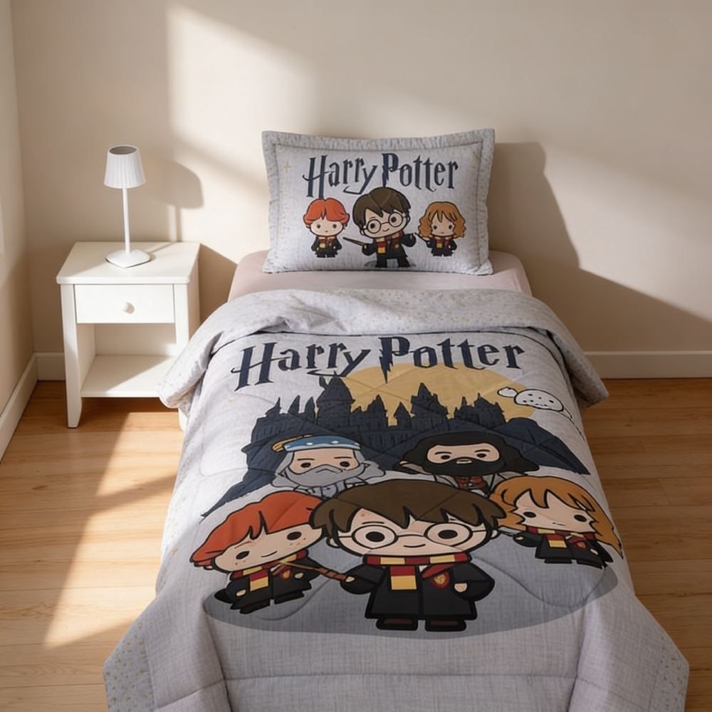 Edredom Solteiro Licenciado Microfibra Hedrons - Baby Harry