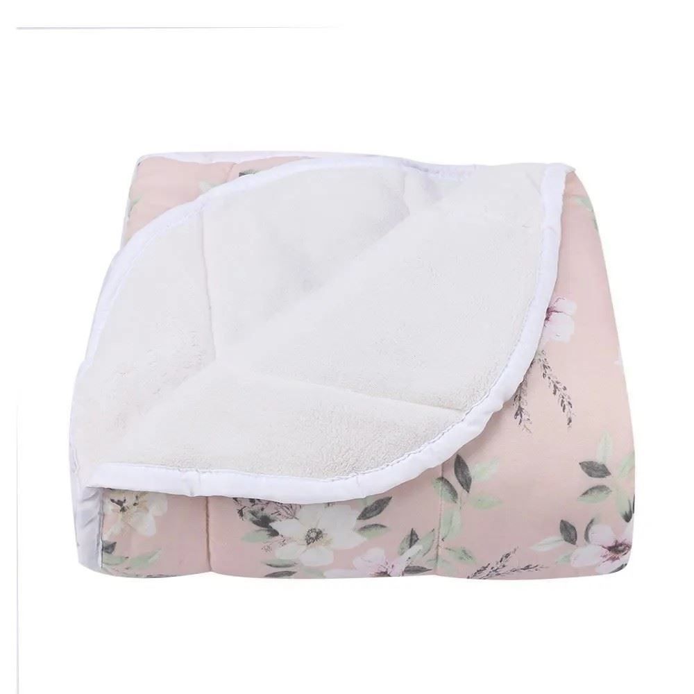 Edredom Solteiro Plush E Dupla Face Napoli Havan Casa - Floral Rose