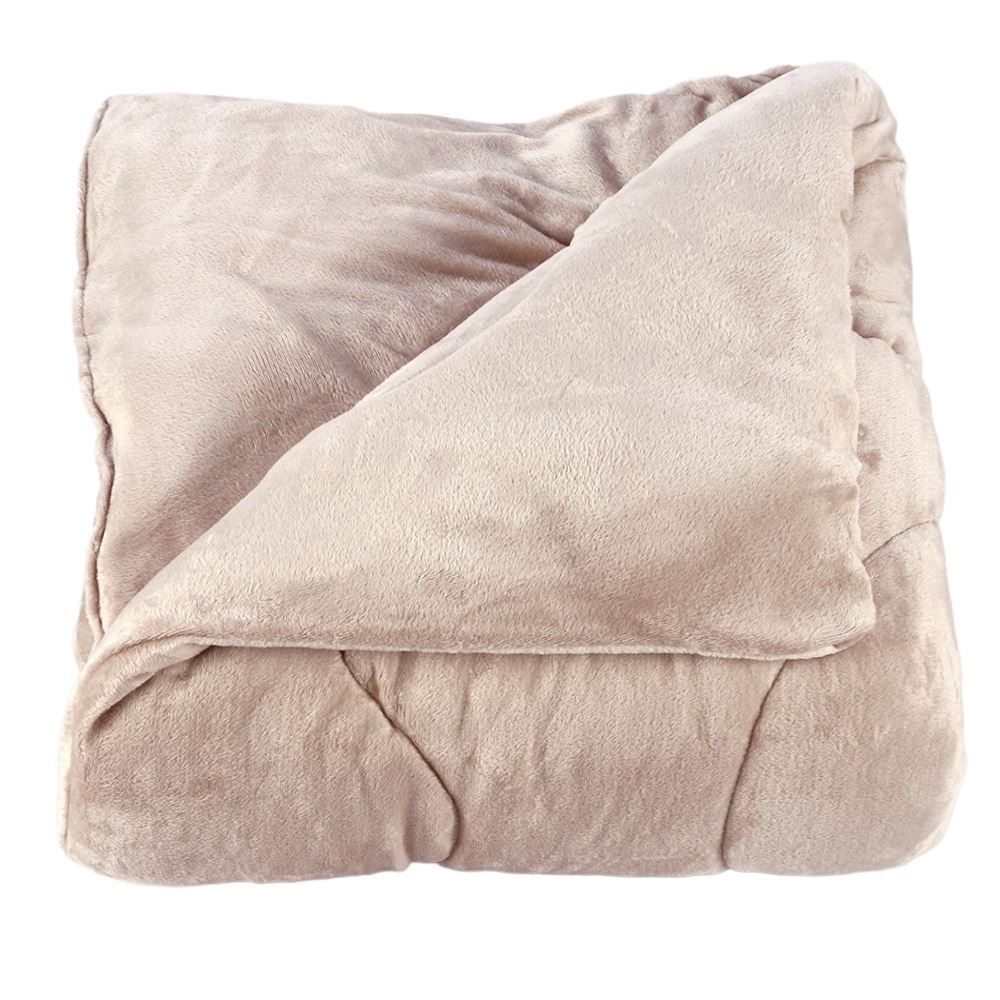 Edredom Solteiro Plush Inove Provence Havan Casa - Bege