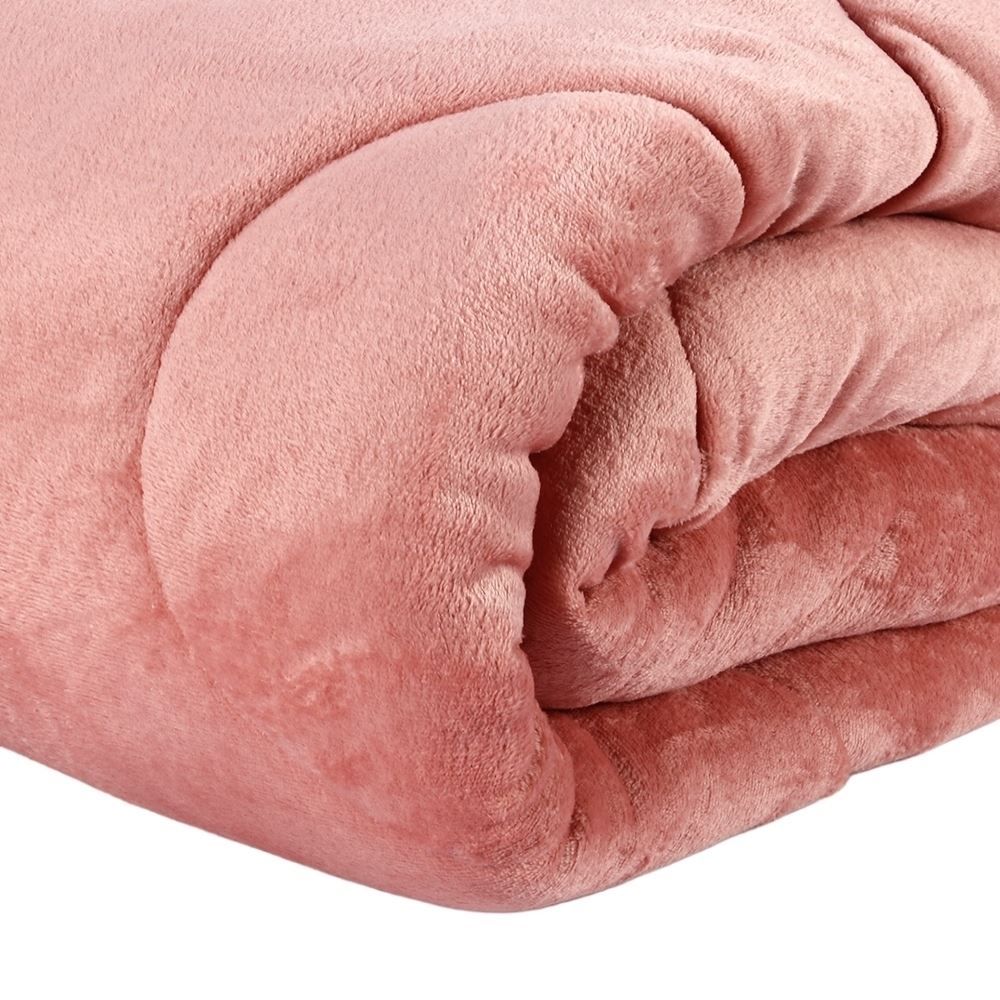 Edredom Solteiro Plush Inove Provence Havan Casa - Argila