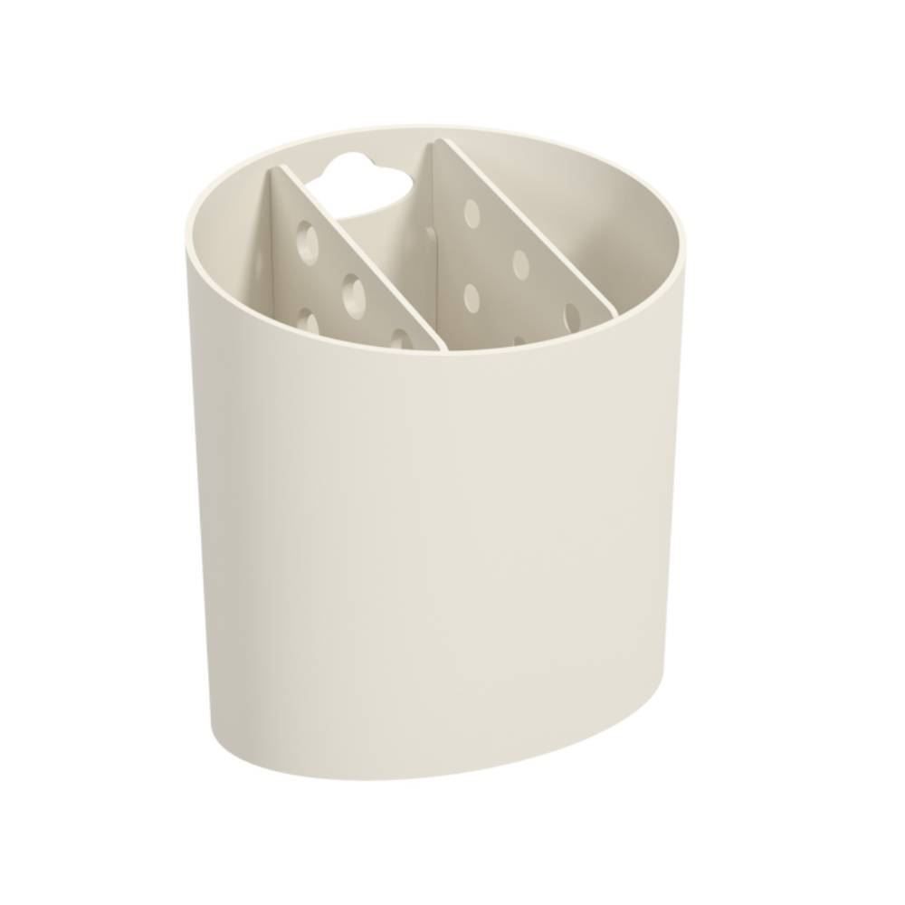 Escorredor De Talheres De Plástico Oval Coza Basic 13,8Cm - Bege