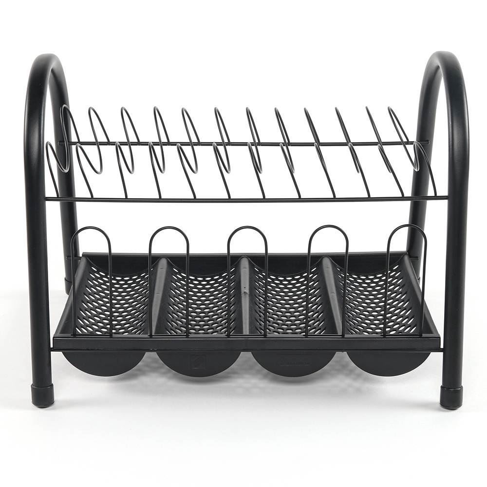 Escorredor Duplo Com Bandeja De Talheres Arthi - Preto
