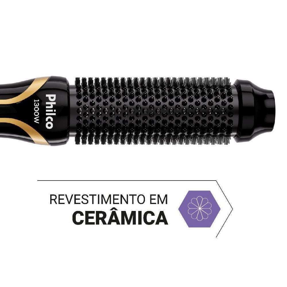 Escova Secadora Philco Bivolt 1300W Íons Tourmaline Pes33a