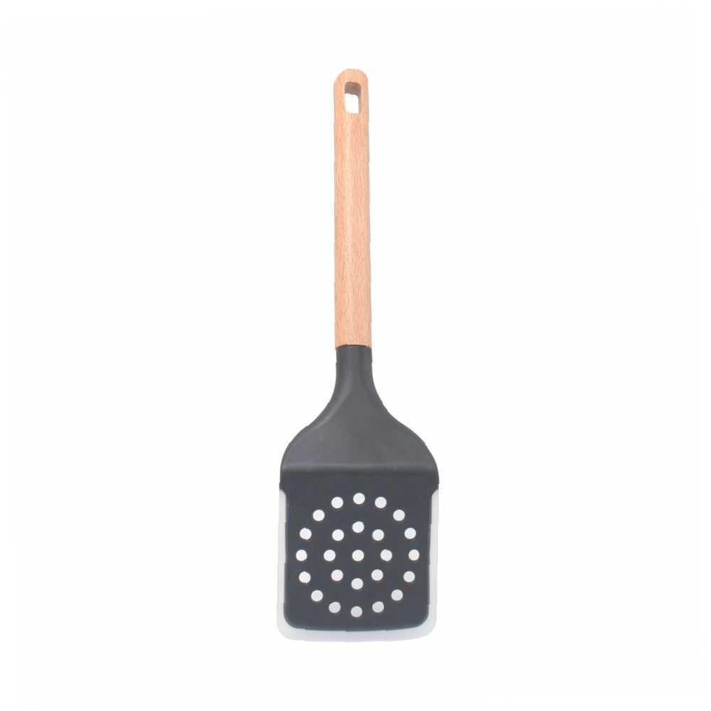 Espátula Vazada Com Cabo De Madeira Havan Casa 34 Cm - Preto 