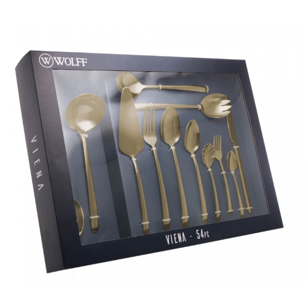 Faqueiro Inox Viena Wolff 54 Peças - Champanhe