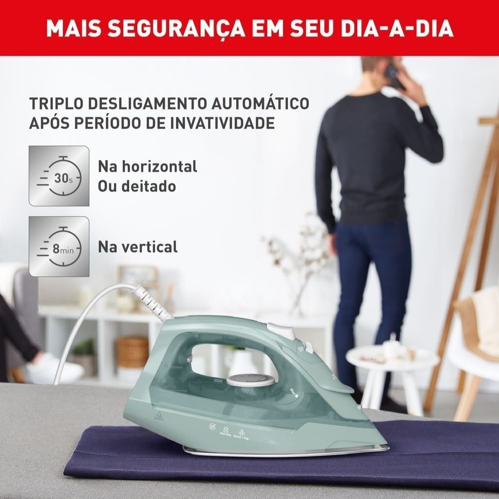 Ferro a Vapor Ecogliss Protect com Modo ECO e Desligamento Automático