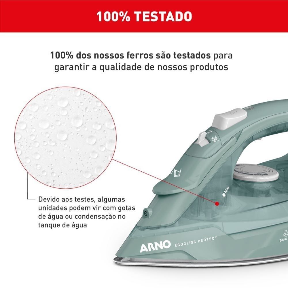 Ferro a Vapor Ecogliss Protect com Modo ECO e Desligamento Automático