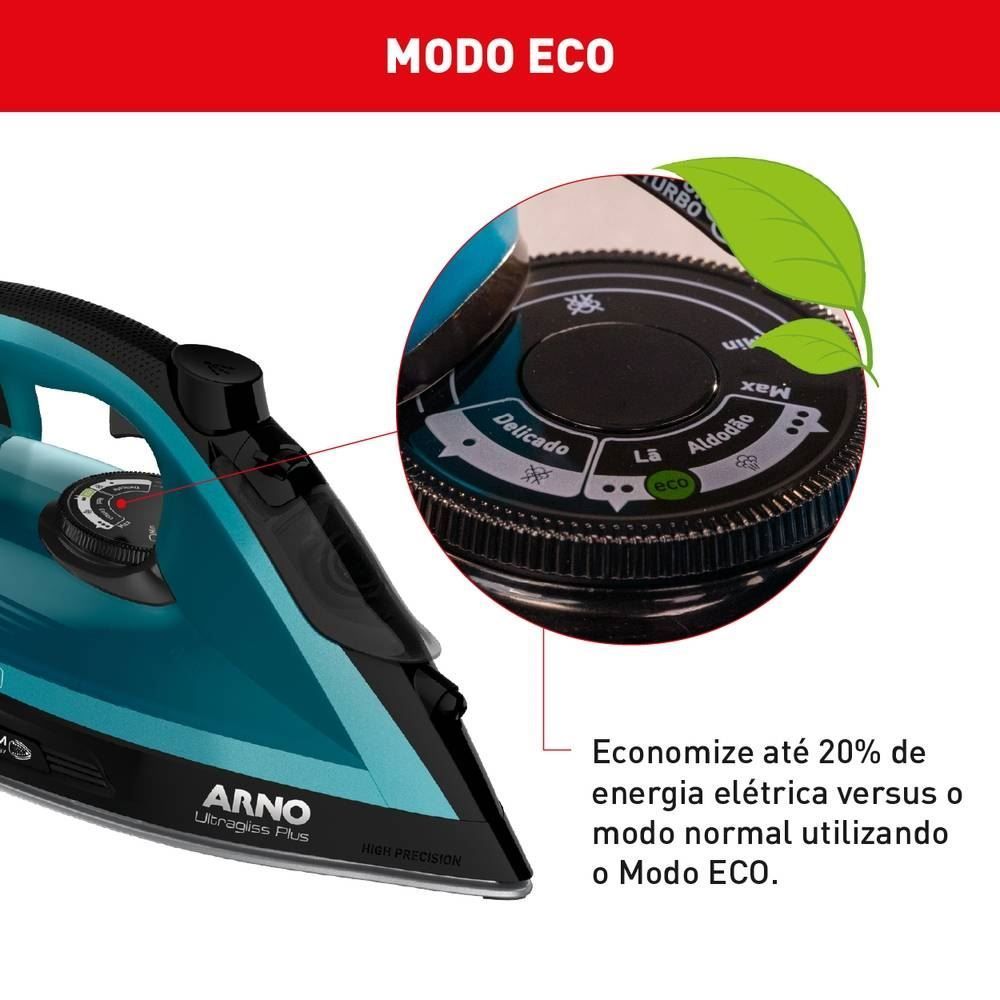 Ferro a Vapor Arno Ultragliss Plus com Base Durilium Airglide FMY
