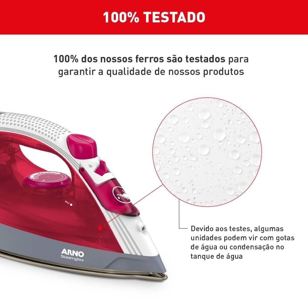 Ferro De Passar A Vapor Arno Steamgliss Com Base Cerâmica FSGC
