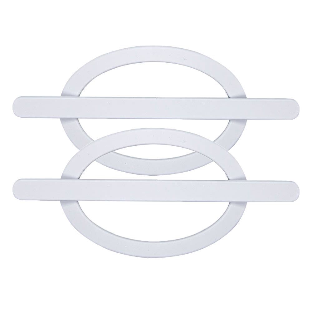 Fivela Oval Fosco  - Branco Fosco 