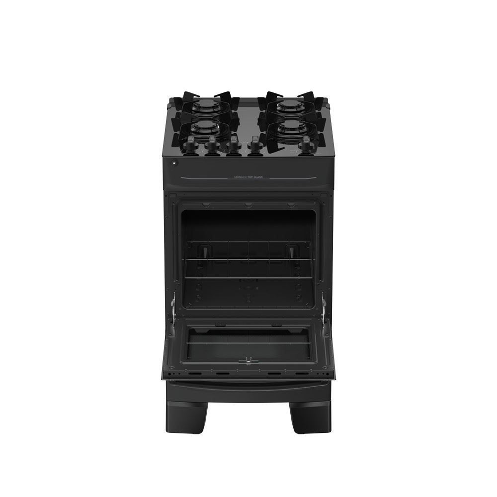 Fogão de Piso 4 Bocas Atlas Mônaco Top Glass Preto