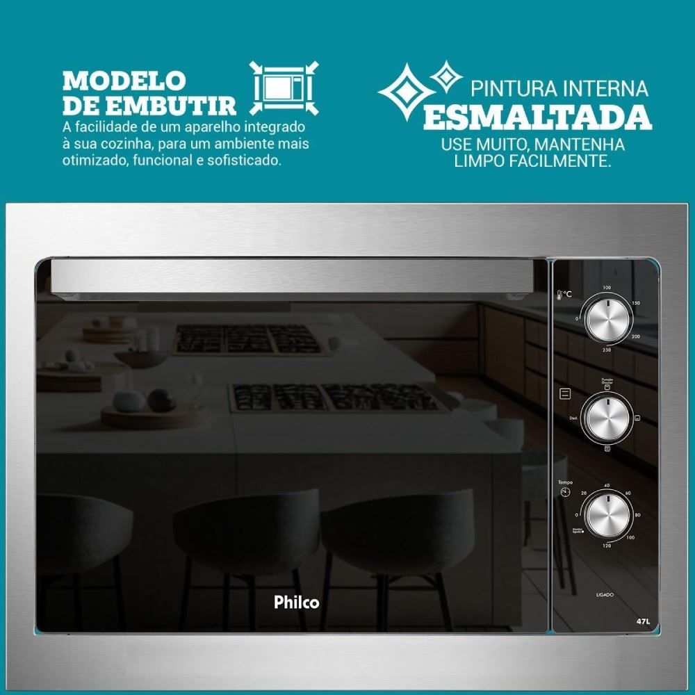 Forno Elétrico Philco de Embutir 47 Litros PFE47E