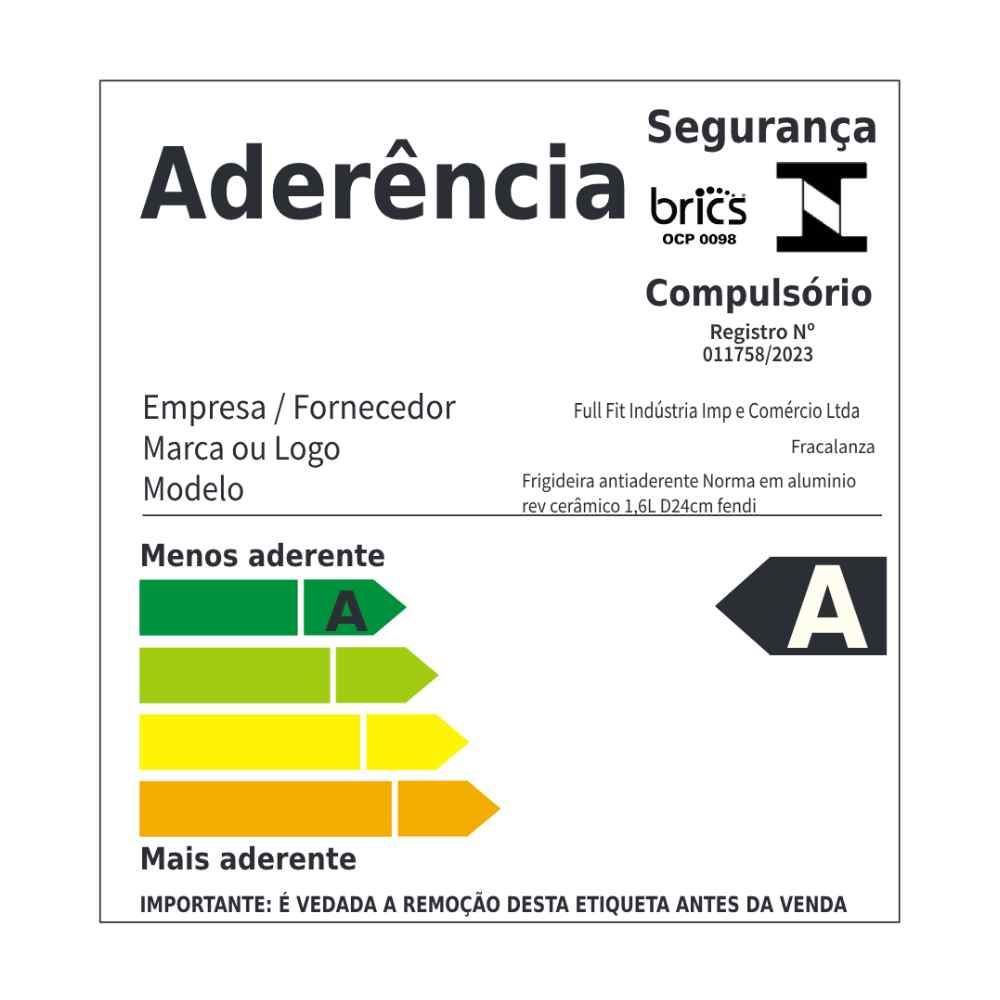 Frigideira Antiaderente Cinza Norma Fracalanza  - 24cm