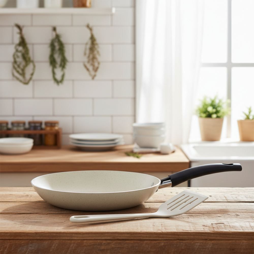 Frigideira com Espátula Gourmet Multiflon 22Cm - Bege