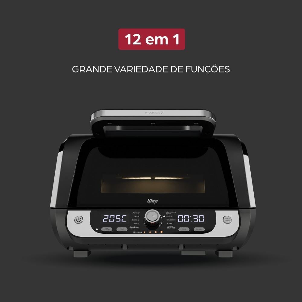 Fritadeira Air Fryer Elétrica Wap 12 em 1 Barbecue