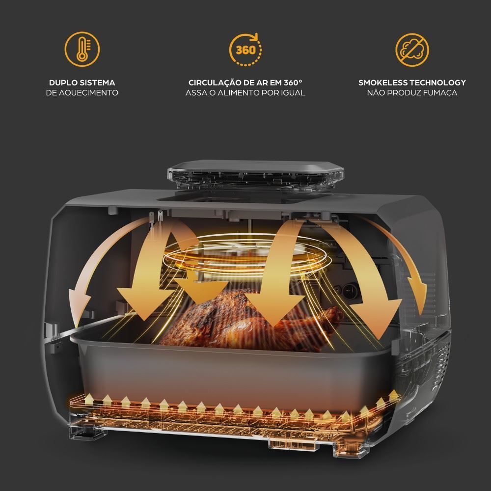 Fritadeira Air Fryer Elétrica Wap 12 em 1 Barbecue