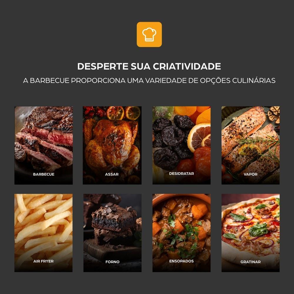 Fritadeira Air Fryer Elétrica Wap 12 em 1 Barbecue