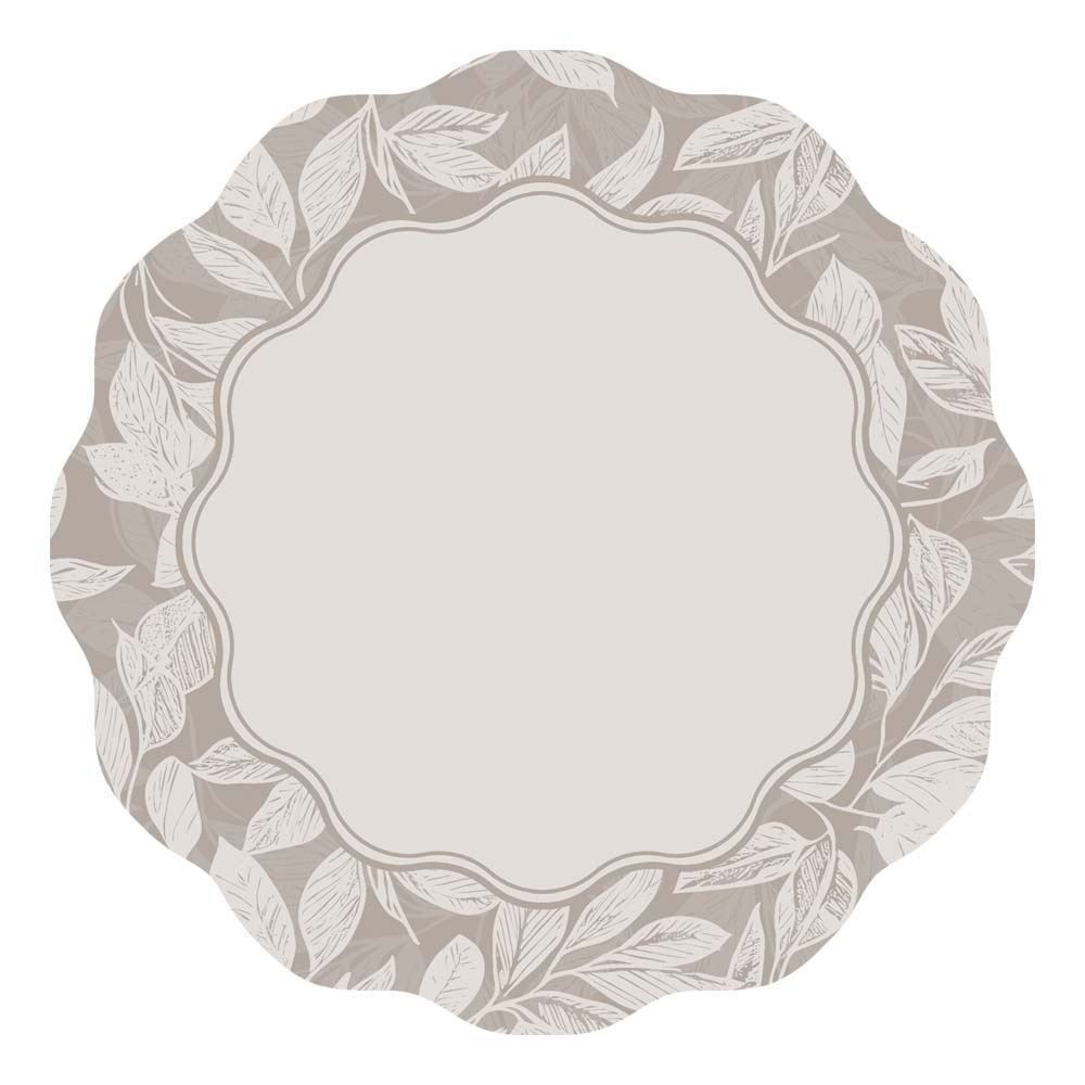 Fundo de Prato Viena 40 cm Havan Casa - Folhas Cinza
