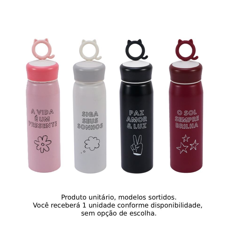 Garrafa Squeeze Frases 500Ml Livon - Sortido