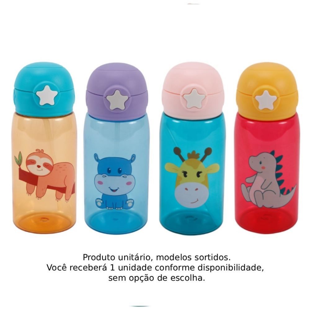 Garrafa Squeeze Infantil 500Ml Animal Livon - Sortido
