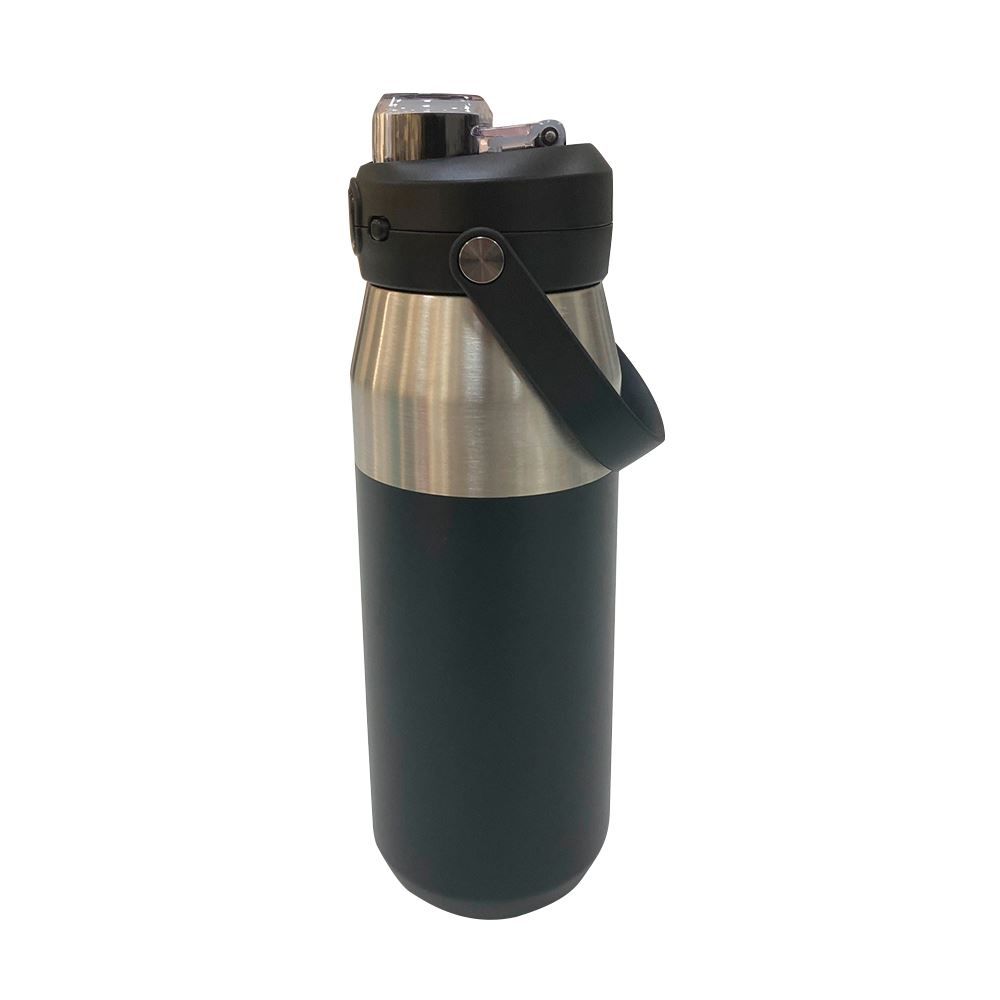 Garrafa Térmica Isomax 750Ml Aço Inoxidável Nautika - Preto e Prata