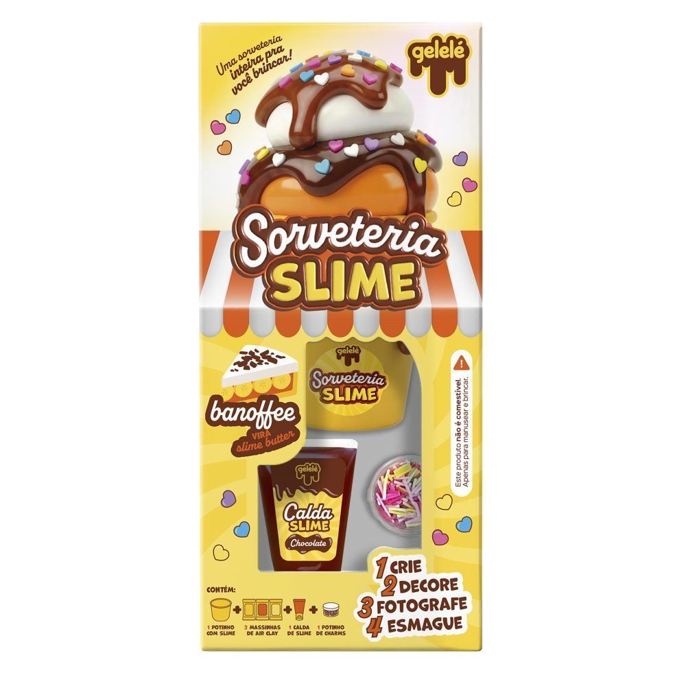 Gelelé Sorveteria Slime Banoffee - Doce Brinquedo