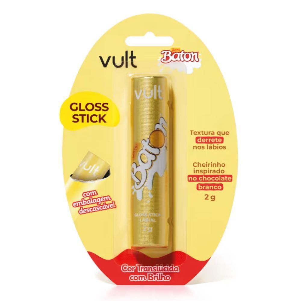Gloss Stick Vult & Baton 2G - Translúcido com Glitter