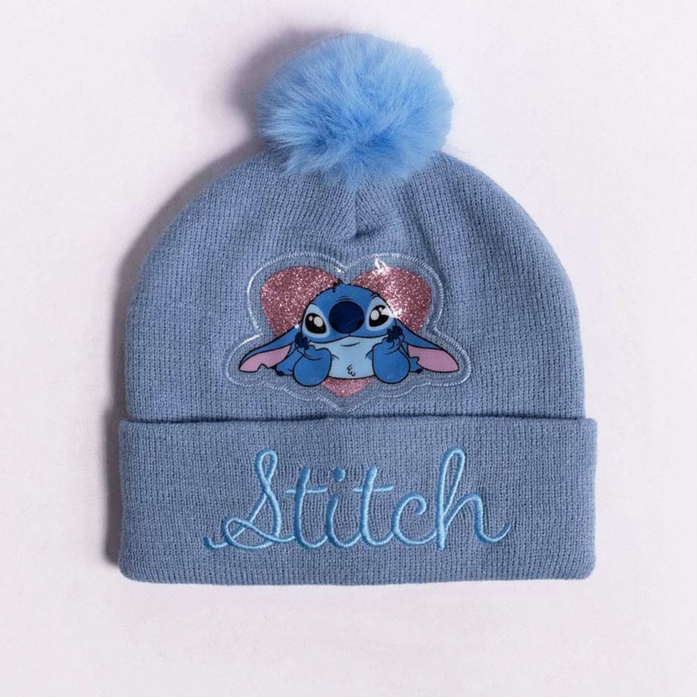 Gorro Infantil Menina em Tricot Disney - STITCH CORACAO U
