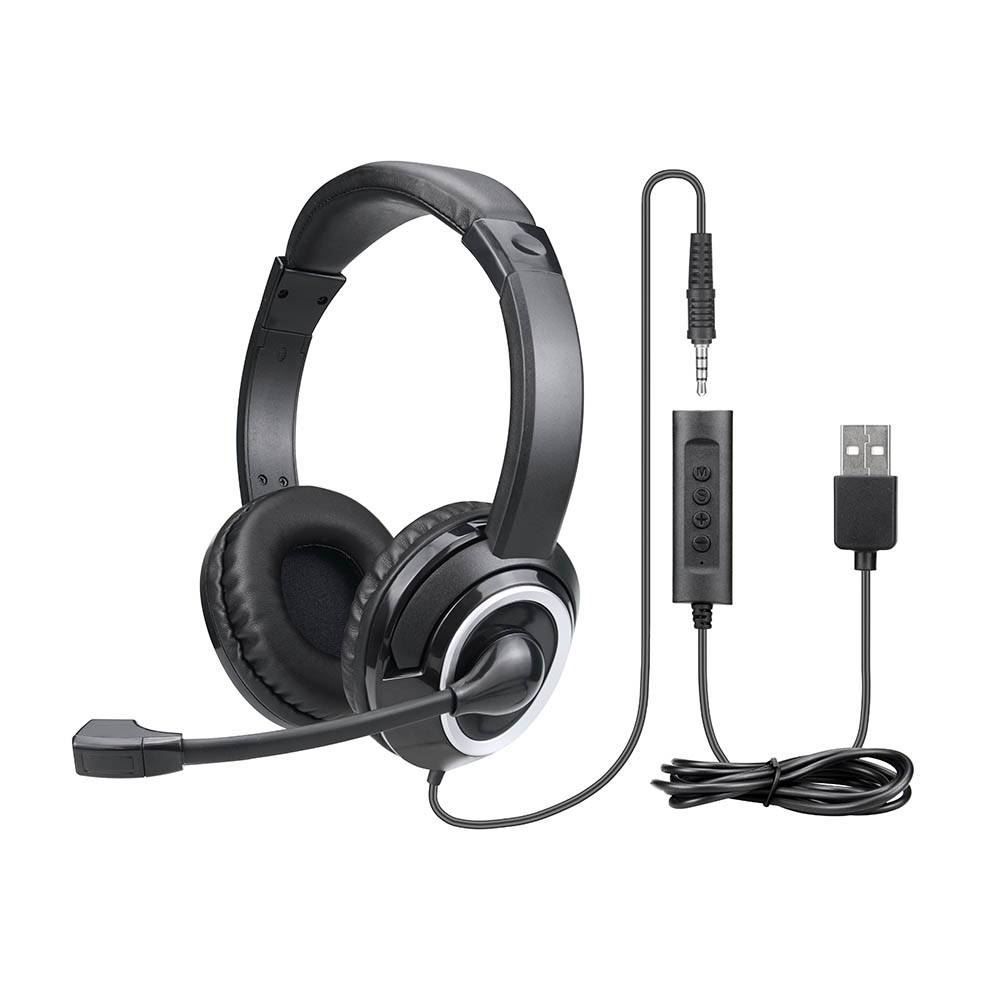 Headset Com Fio Multi P3 Usb Driver 40Mm 100Mw Potência.