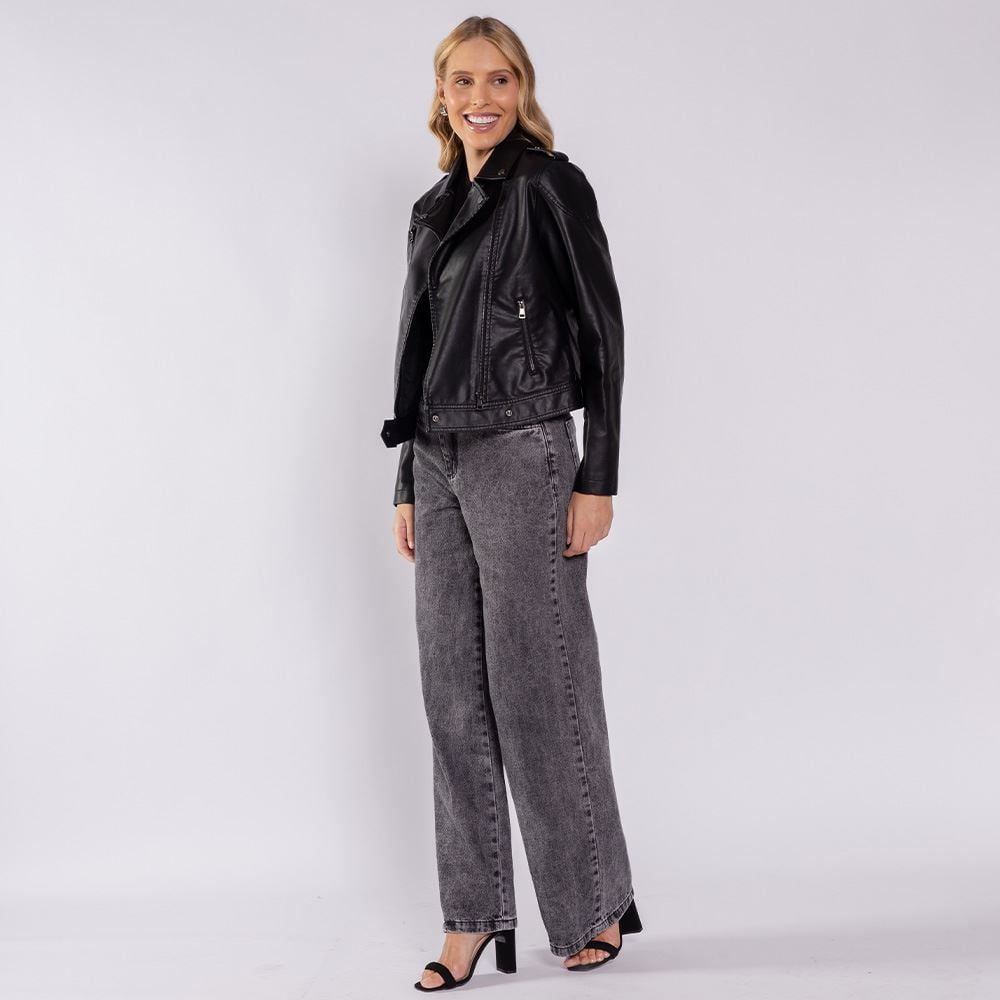 Jaqueta Biker Feminina Em PU Patricia Foster