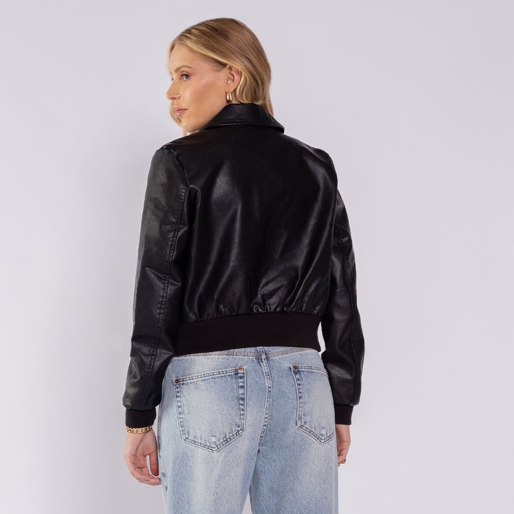 Jaqueta Feminina Bomber Em PU Boby Blues