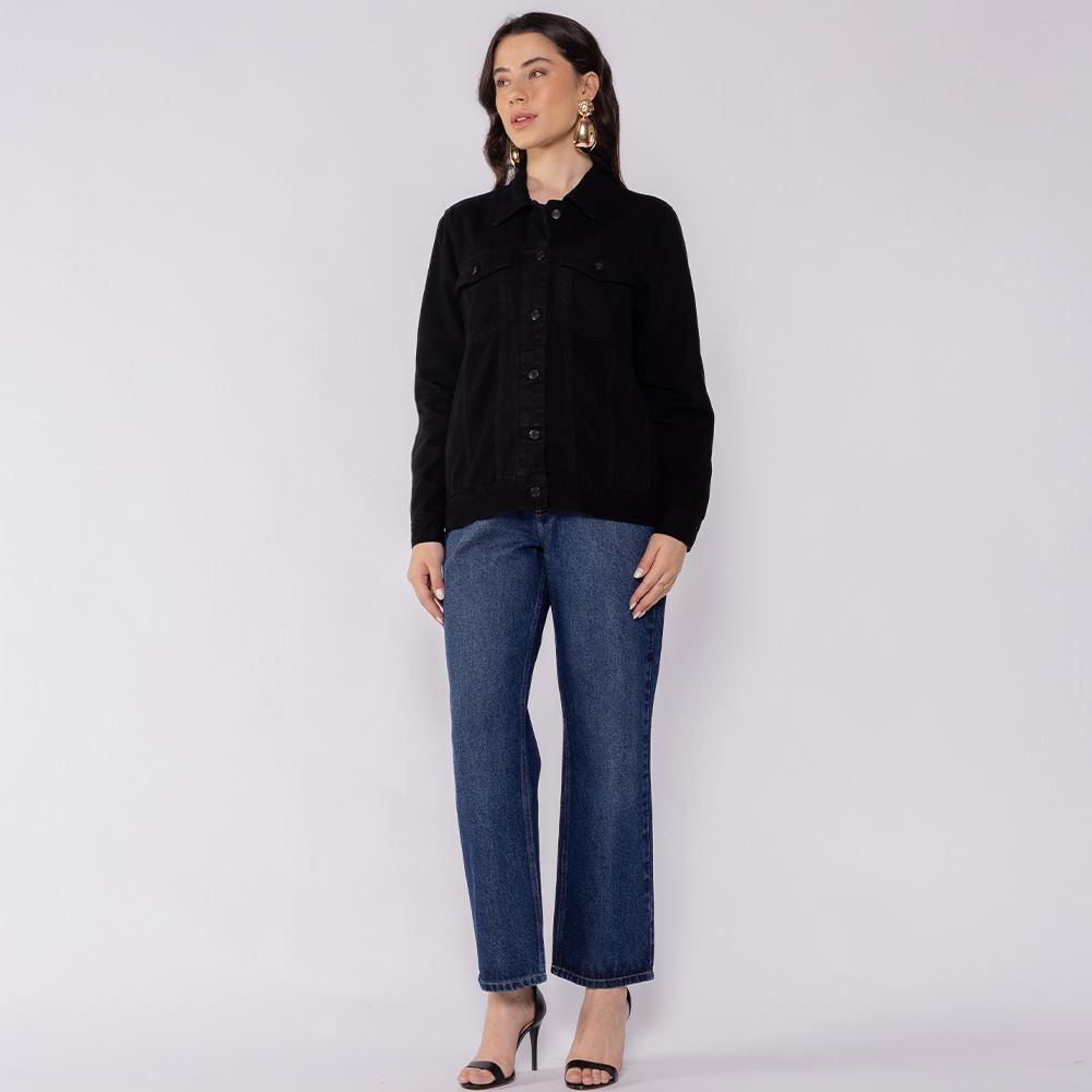 Jaqueta Feminina em Sarja Patricia Foster - PRETO PP