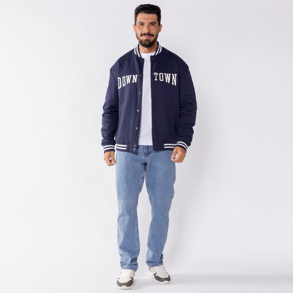 Jaqueta Masculina College Em Moletom Thing