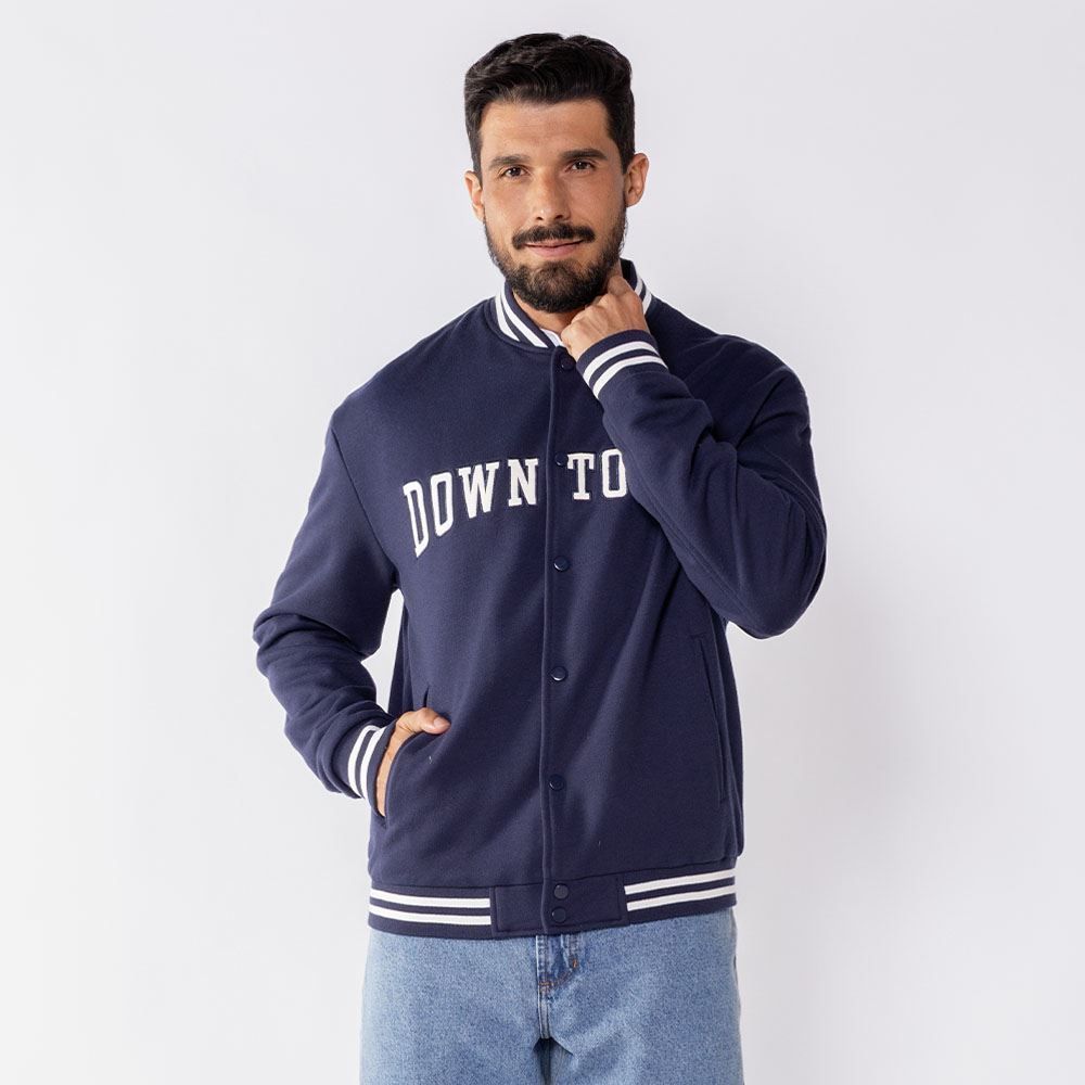 Jaqueta Masculina College Em Moletom Thing