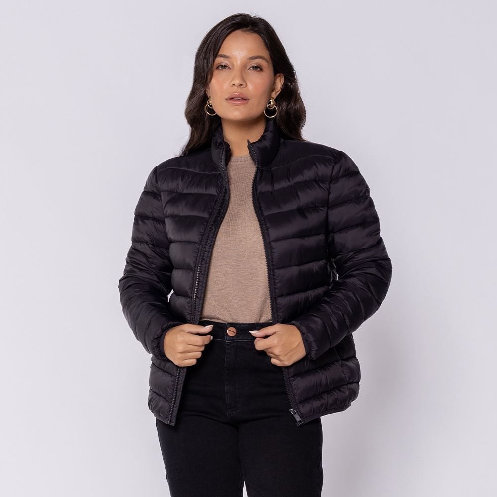 Jaqueta Puffer Feminina Aspen Com Elástico Patricia Foster