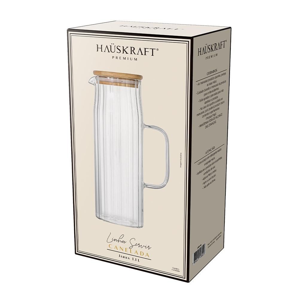 Jarra Canelada Borossilicato 1,1L Hauskraft