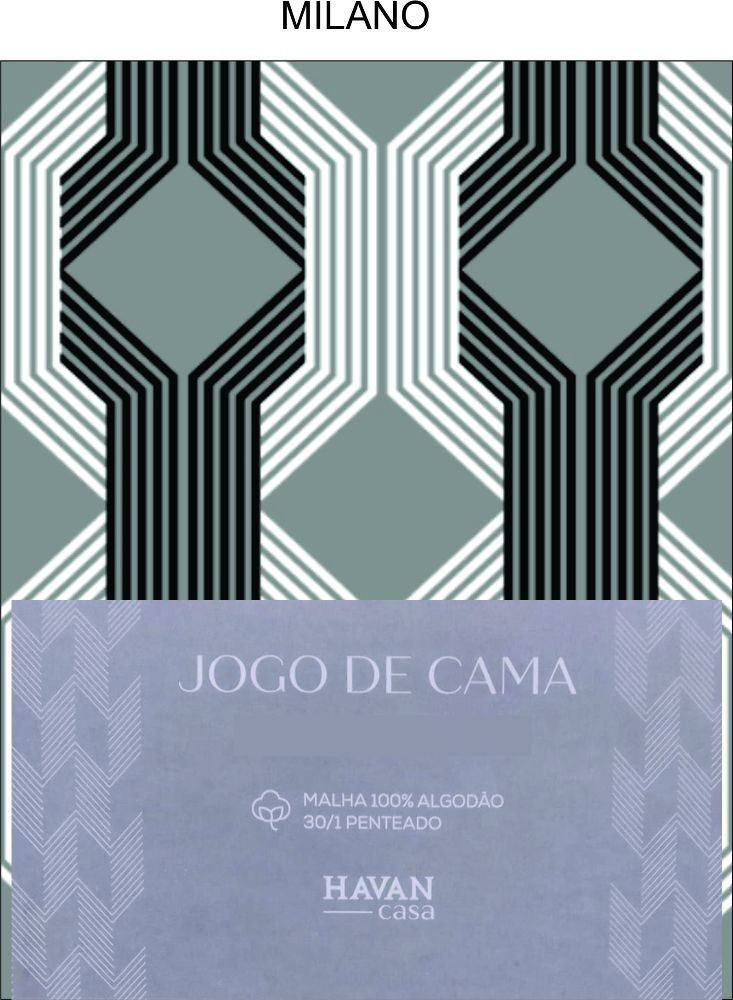 Jogo de Cama Casal Malha 3 Peças Havan Casa - MILANO/PRETO