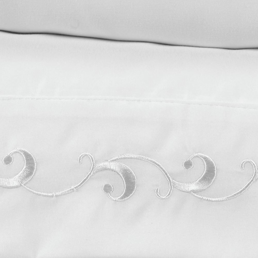 Jogo de Cama Casal Imperial Bordado Havan Casa 4 pçs - Branco