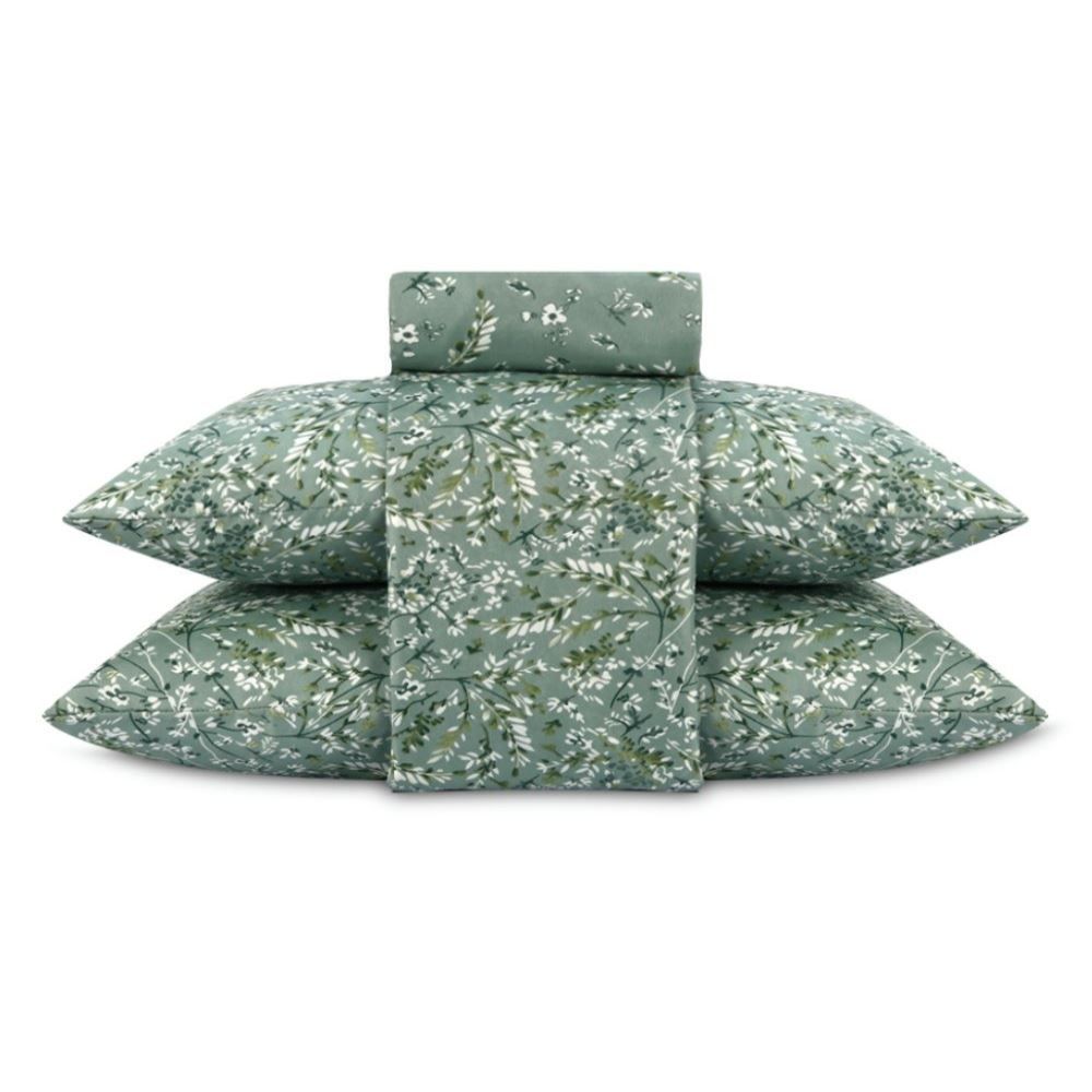 Jogo de Cama Casal Napoli Havan Casa 4 pçs - Garden Folhas Verde