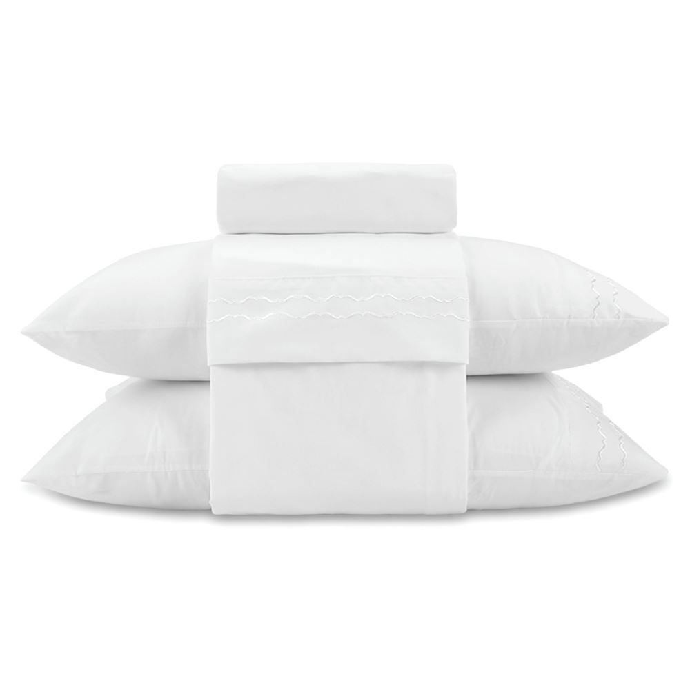 Jogo de Cama Imperial Casal com Bordado Havan Casa 4 pçs - Branco