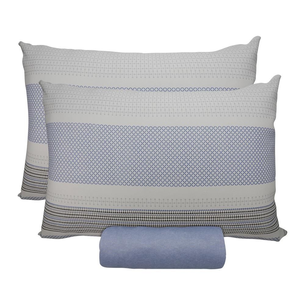 Jogo de Cama King Malha Solecasa Havan Casa 3 pçs - Contemporâneo Azul Jeans