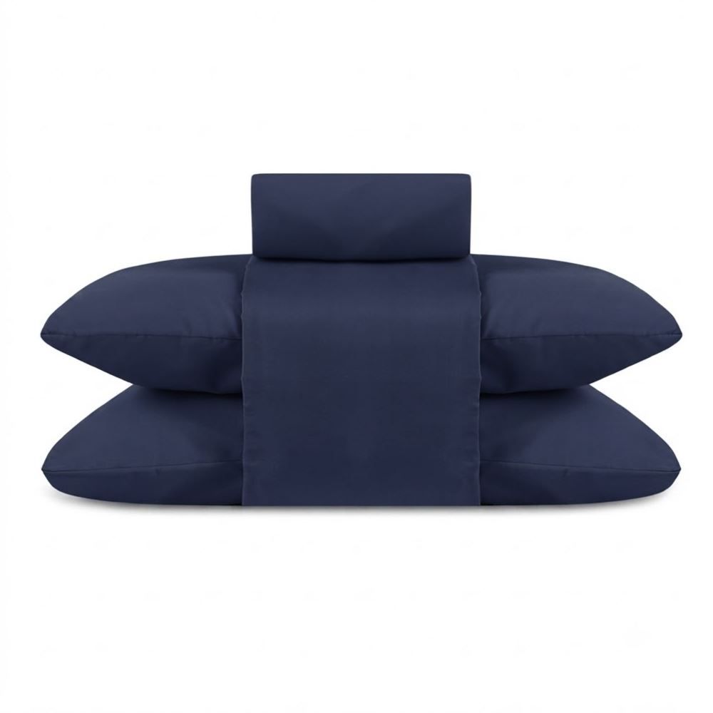 Jogo de Cama King Elegance Liso Havan Casa 4 Peças - Marinho