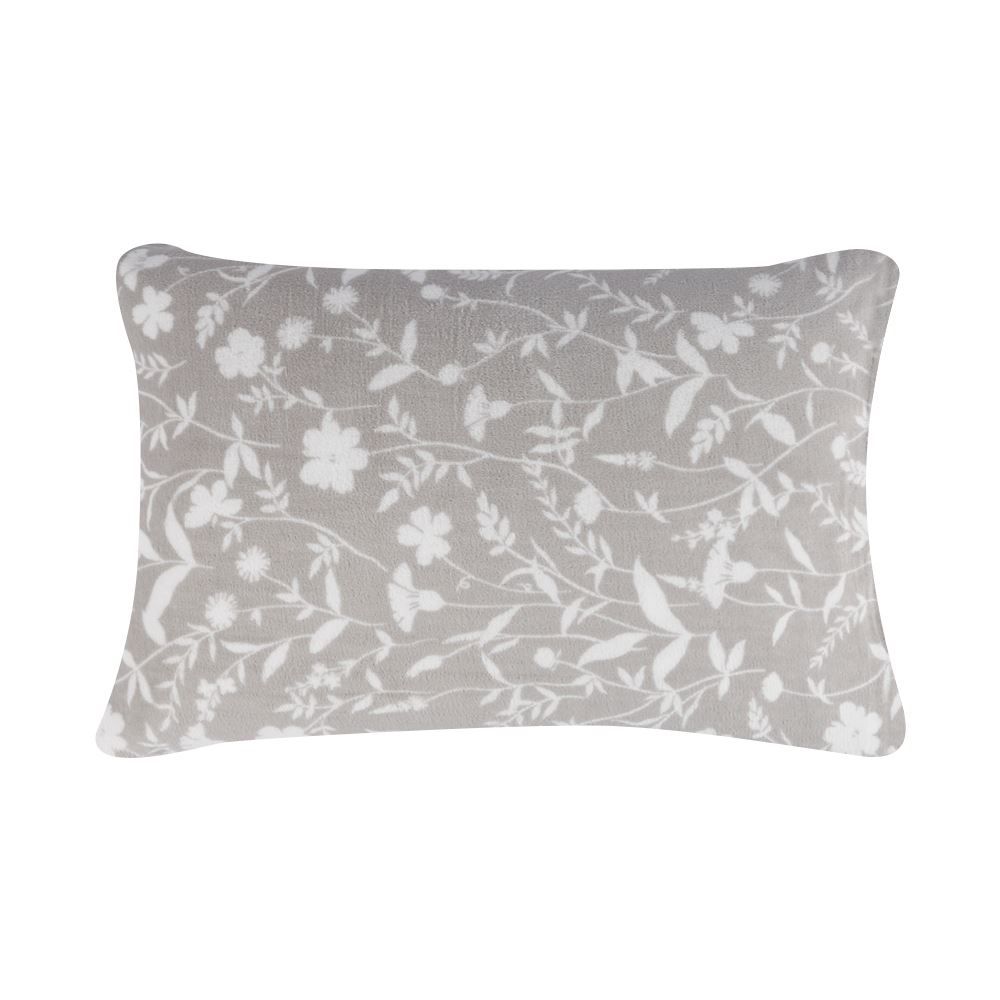 Jogo de Cama Plush Provence Casal 3 pçs Havan Casa - Yasmin Floral Cinza