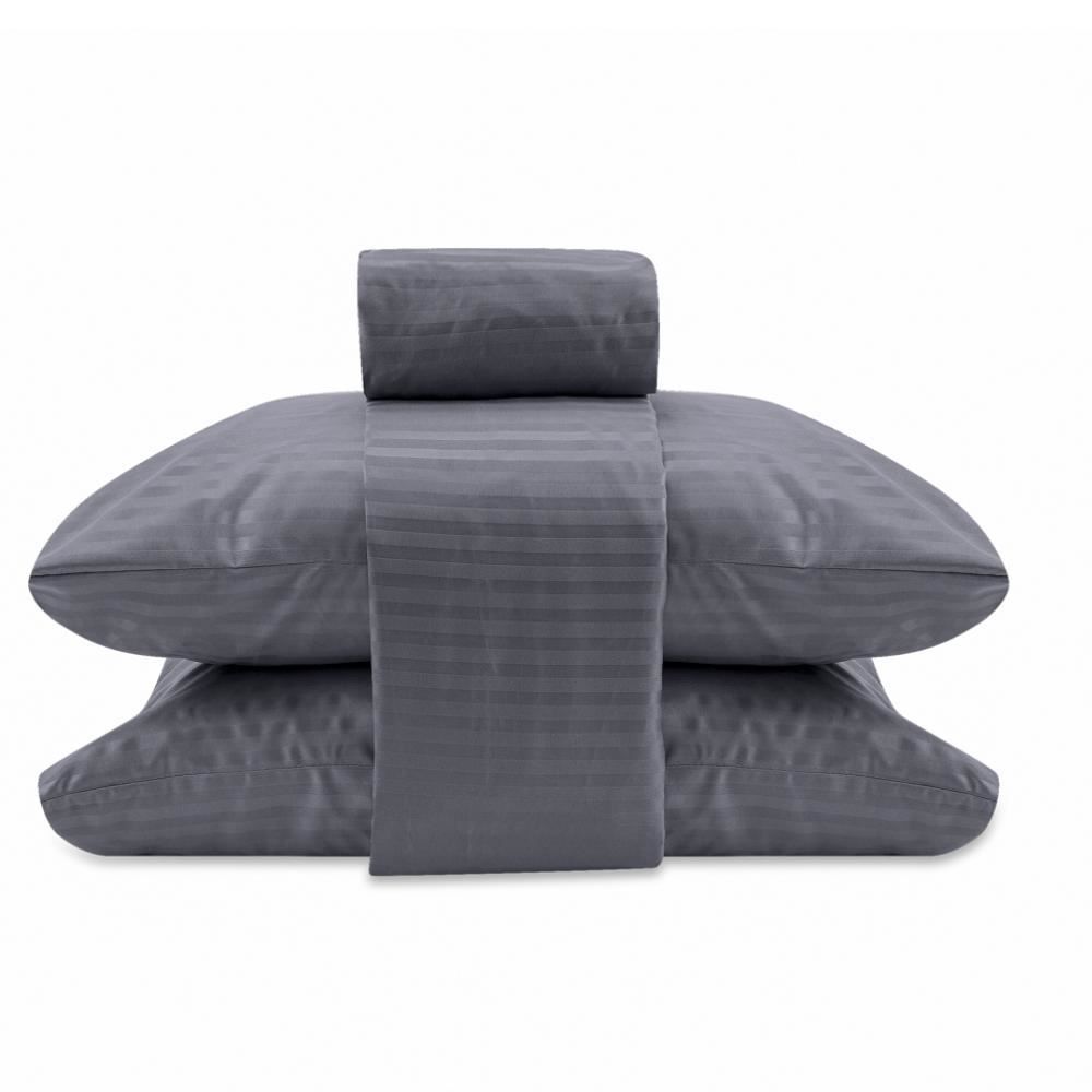 Jogo De Cama Queen 100% Poliéster Provence Havan Casa 4 Pçs - Cinza