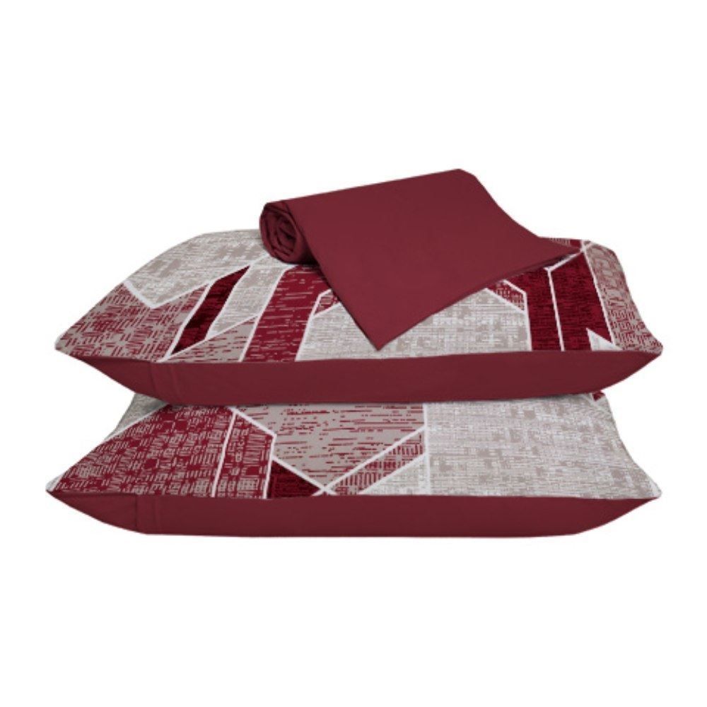 Jogo de Cama Queen Malha 100% Algodão Paris 3 pçs Havan Casa - Rubi Vermelho