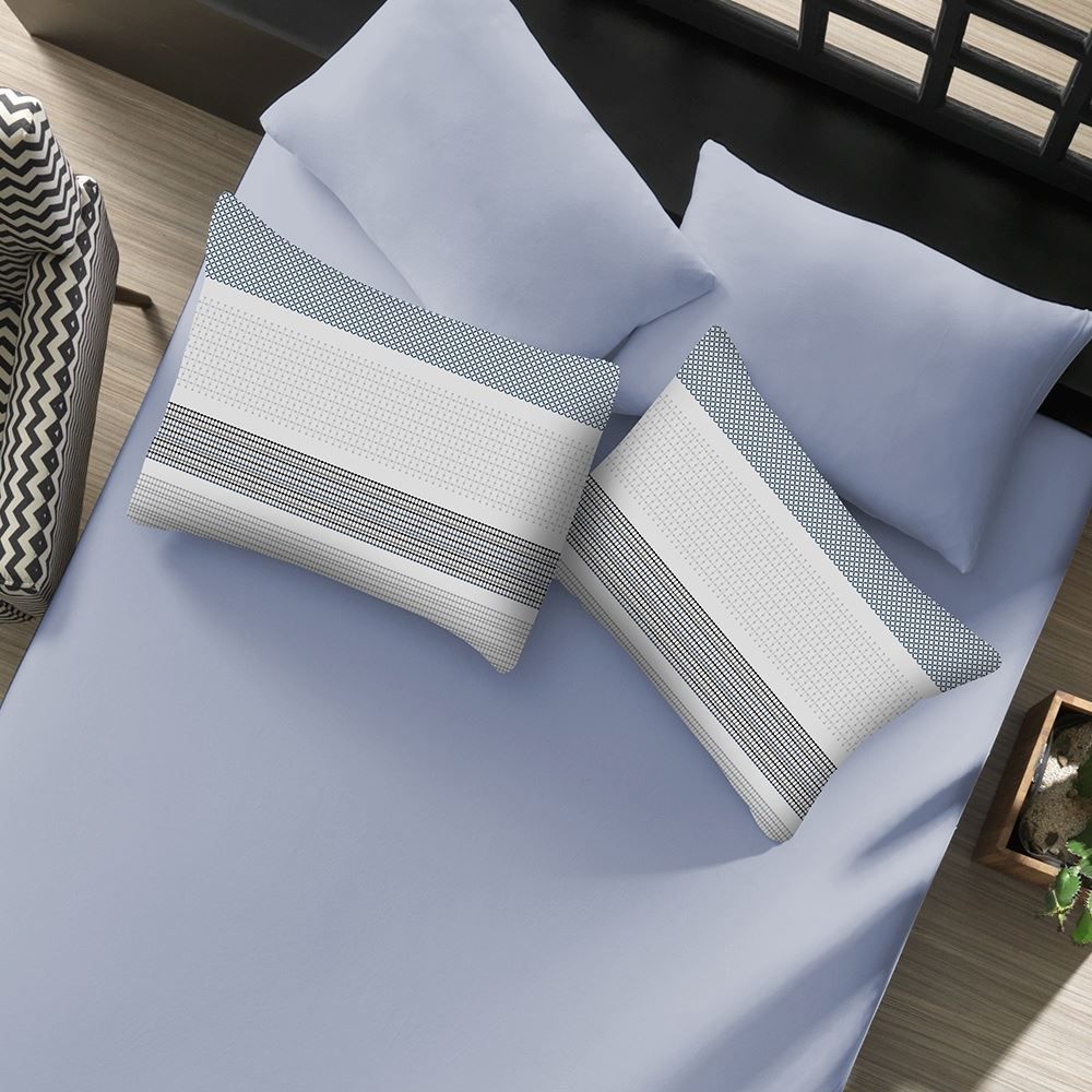Jogo de Cama Queen Malha Havan Paris 3 pçs - Contemporâneo Azul Jeans