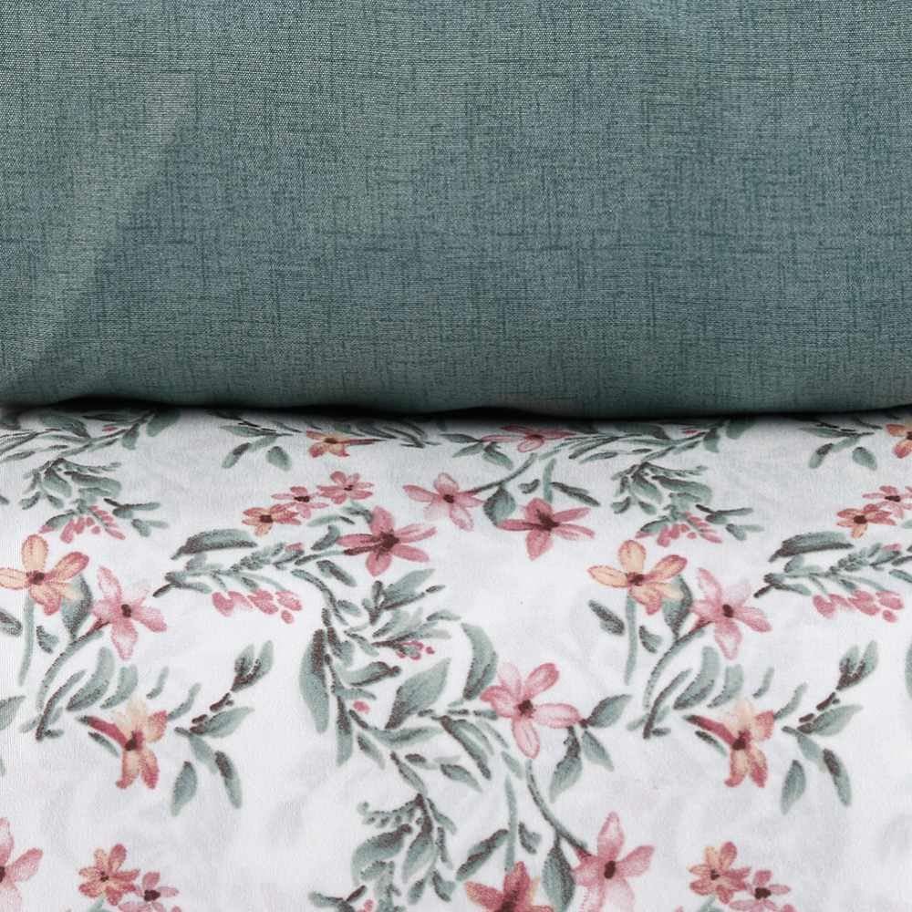 Jogo De Cama Queen Micropercal Havan Casa 4 Pçs - Elise Flowers Verde