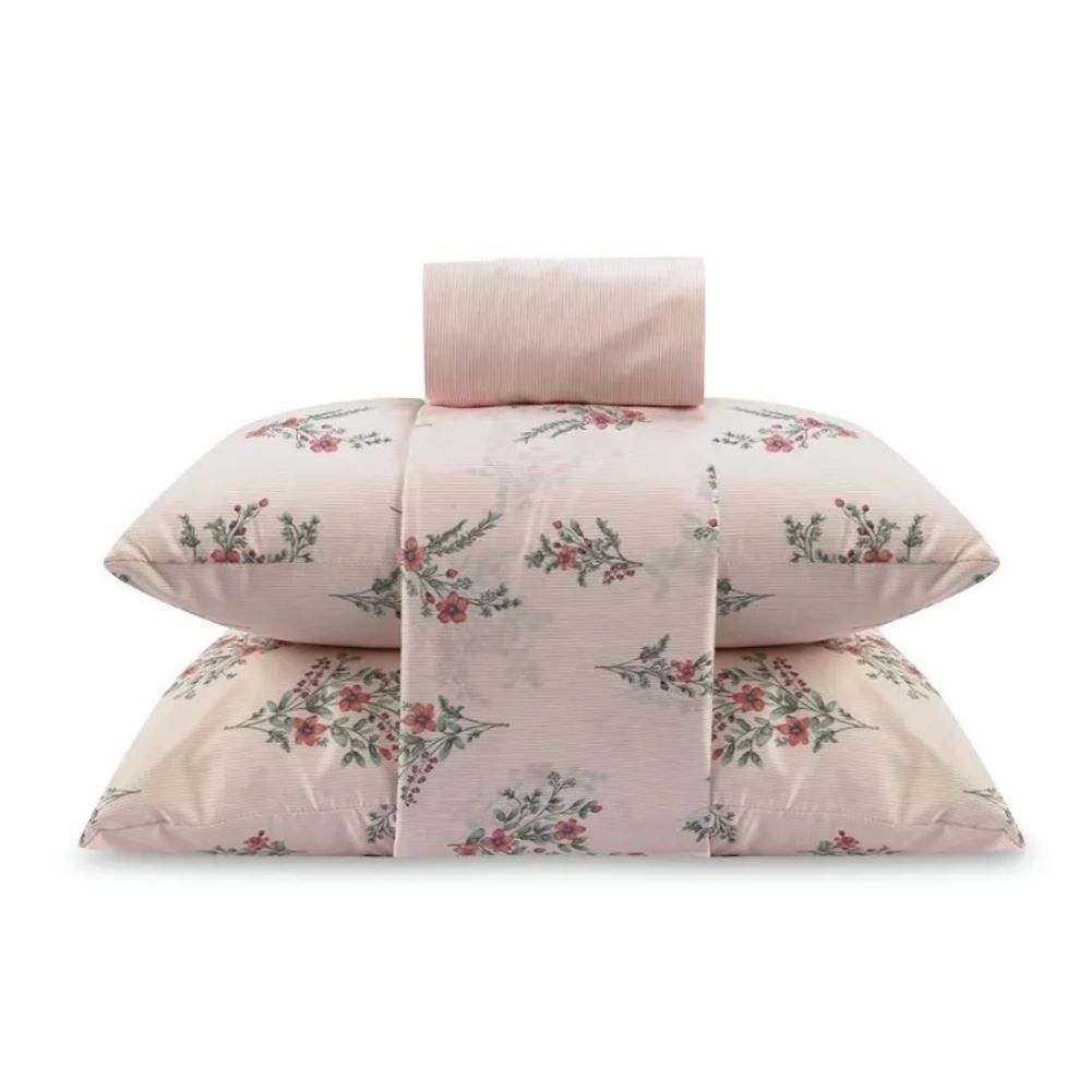 Jogo de Cama Queen Napoli Havan Casa 4 pçs  - Romantic Flowers Rosa