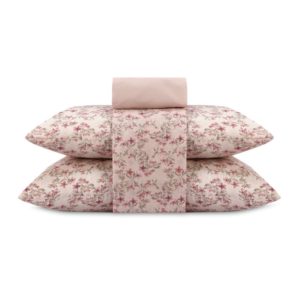 Jogo de Cama Queen Napoli Havan Casa 4 pçs  - Elise Flowers Rosa