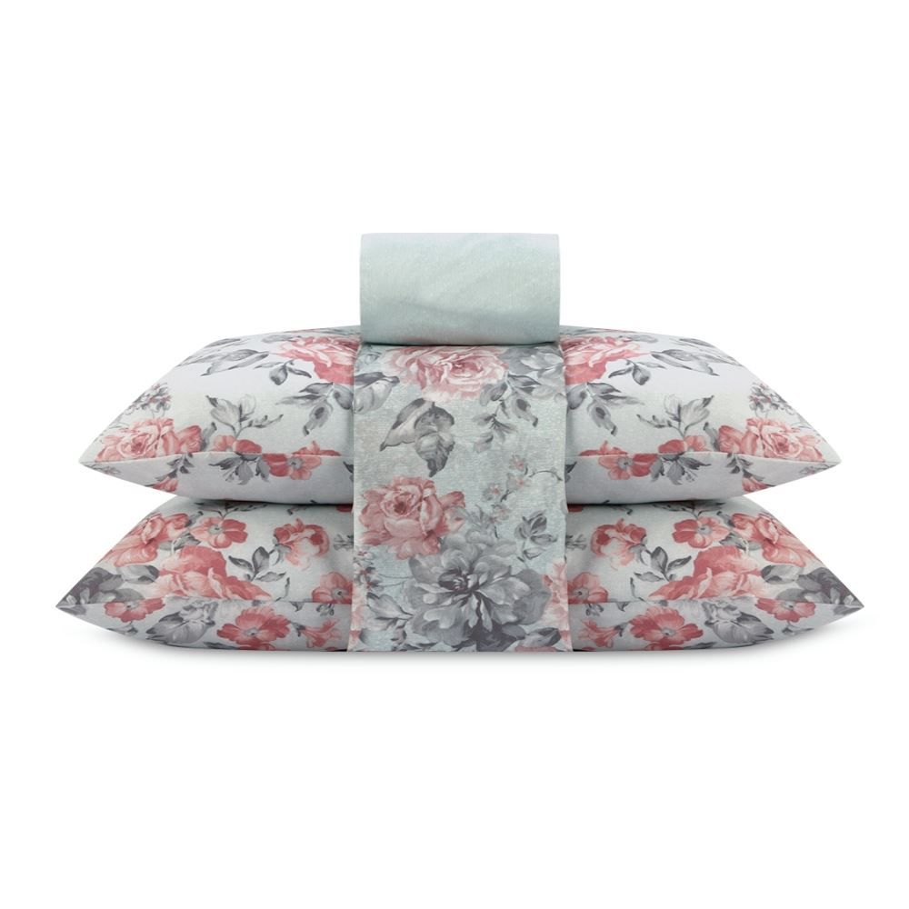Jogo de Cama Queen Napoli Havan Casa 4 pçs  - Suela Flowers Verde